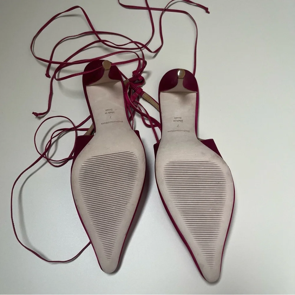 Reformation Carmella Strappy Slingback Heels in‎ Pink Size 7